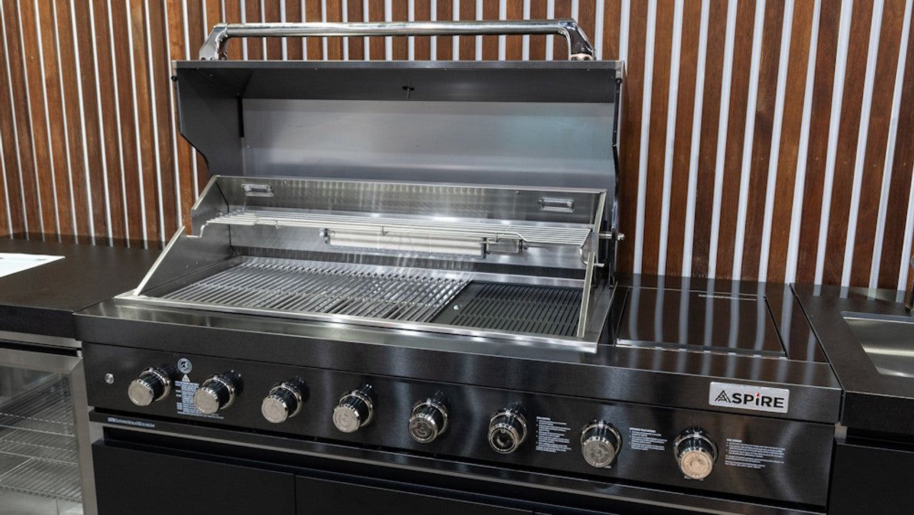 Aspire Stainless Steel 6 Burner BBQ with Side Burner