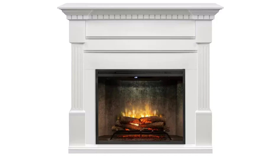 Dimplex 2kW Caden Mantle with 30 inch Revillusion Firebox in White Finish