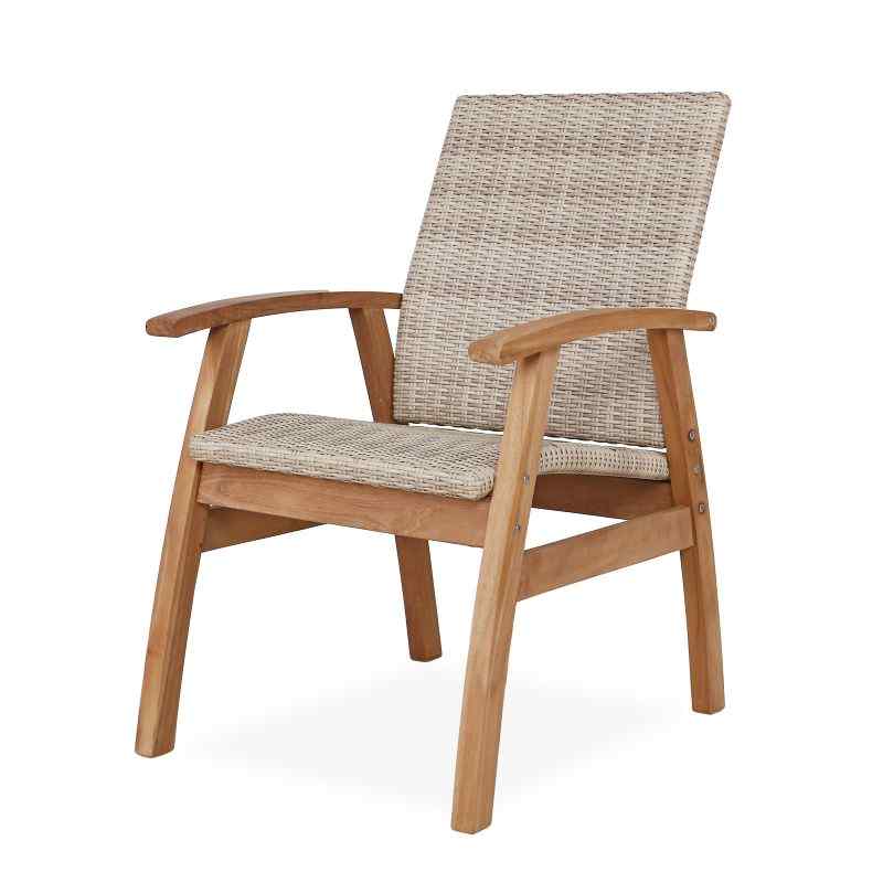 East India Flinders Wicker Chair Teak Finish - Tucker Barbecues
