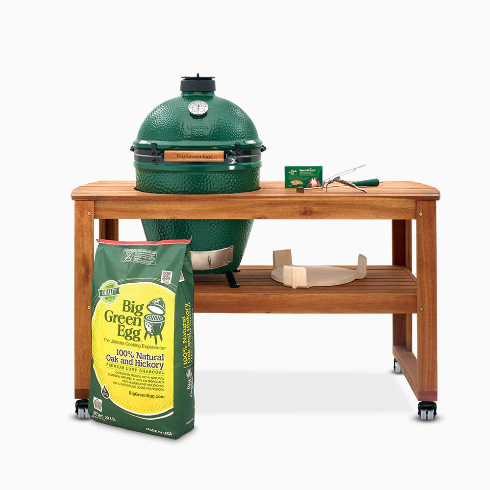 Big Green Egg Large Acacia Table Bundle