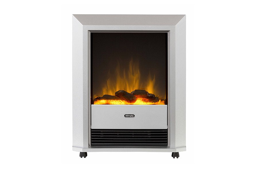 Dimplex Lee Silver 2kW Portable Electric Fire with Optiflame log effect