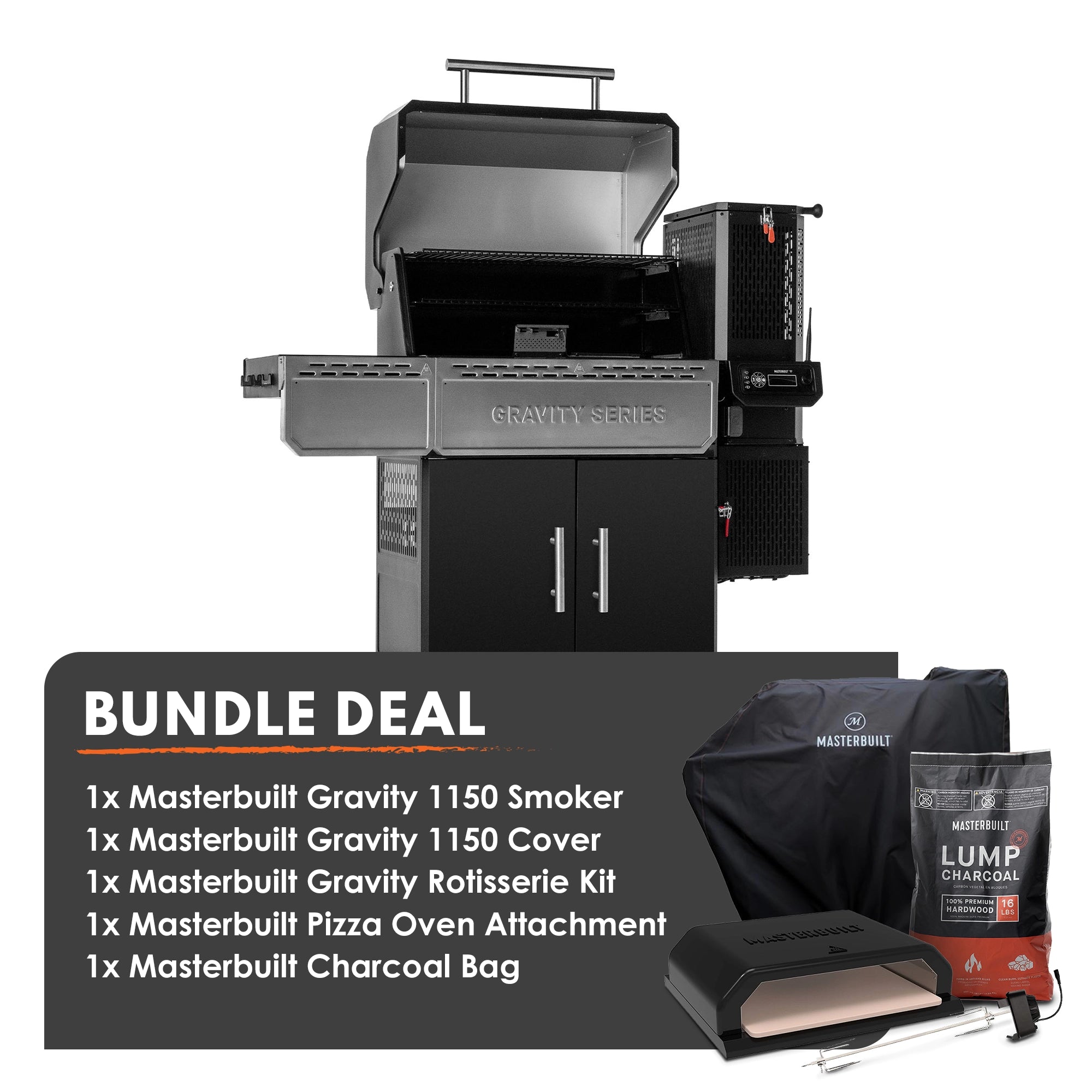 Masterbuilt Gravity Series 1150 Digital Charcoal BBQ + Smoker - Bundle