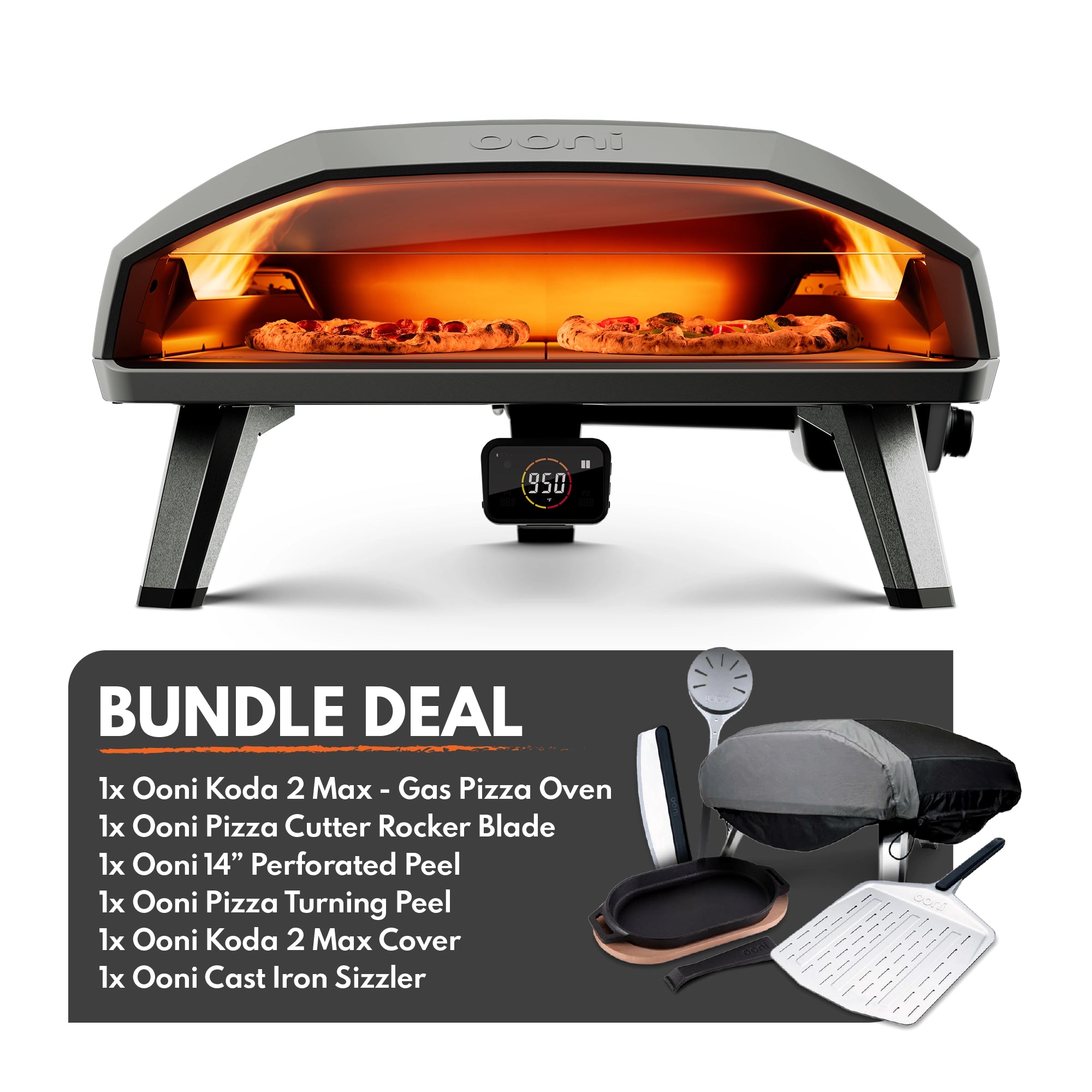 Ooni Koda 2 Max Gas Pizza Oven Starter Bundle