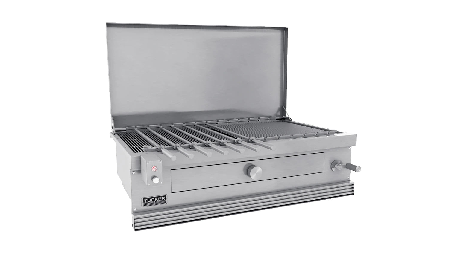 Tucker Charcoal Deluxe Pro XL Built-In BBQ With Hinged Flat Lid