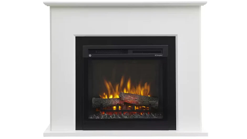 Dimplex 1.5kW Beading Mantle with LED Firebox in White Finish