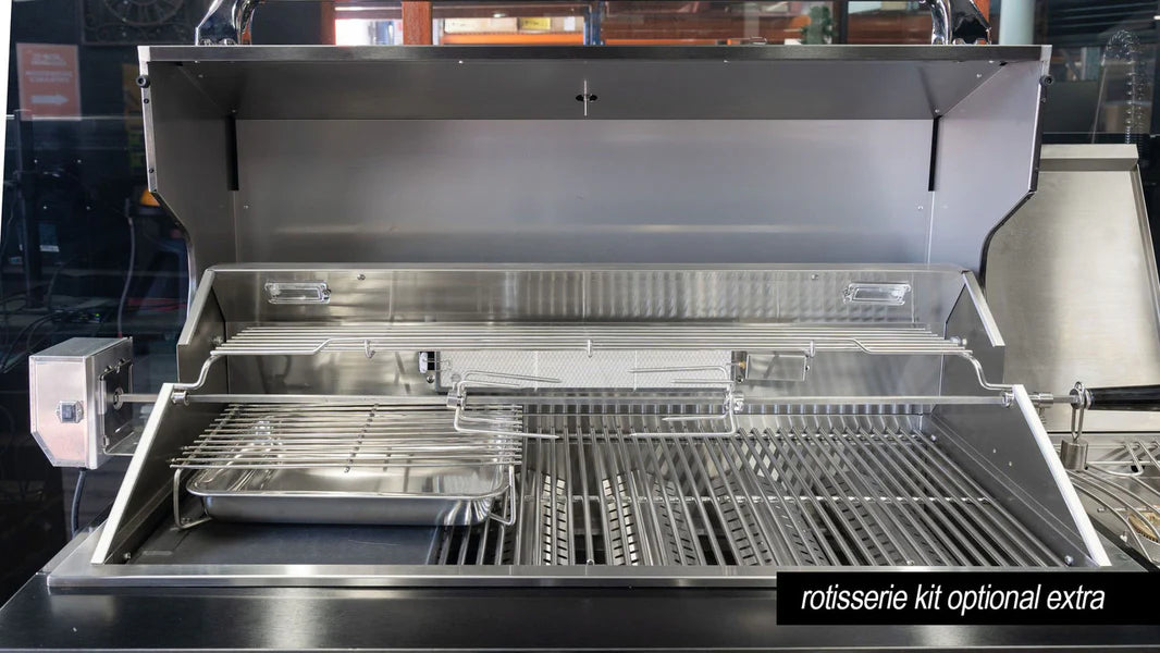 Aspire Stainless Steel 6 Burner BBQ on cabinet