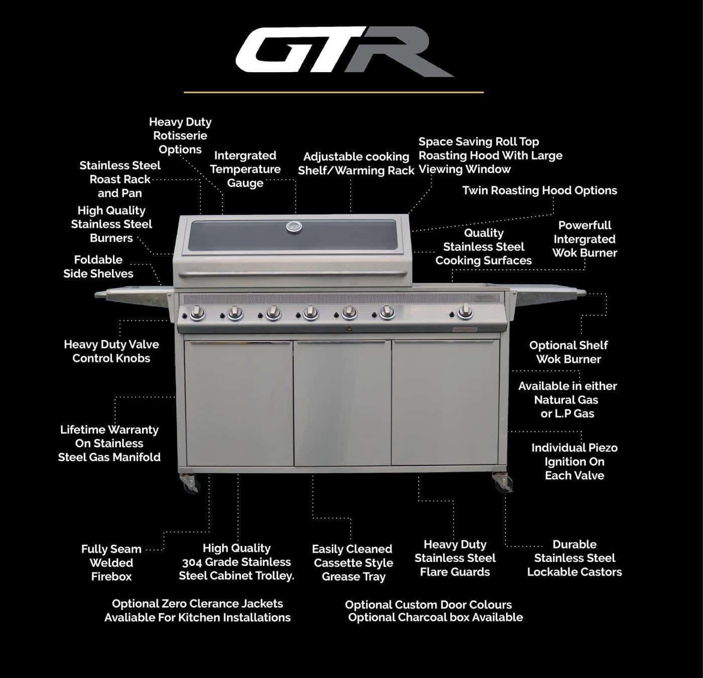 Tucker 3 Burner GTR BBQ with Hinged Lid, BBQ, Tucker Australia