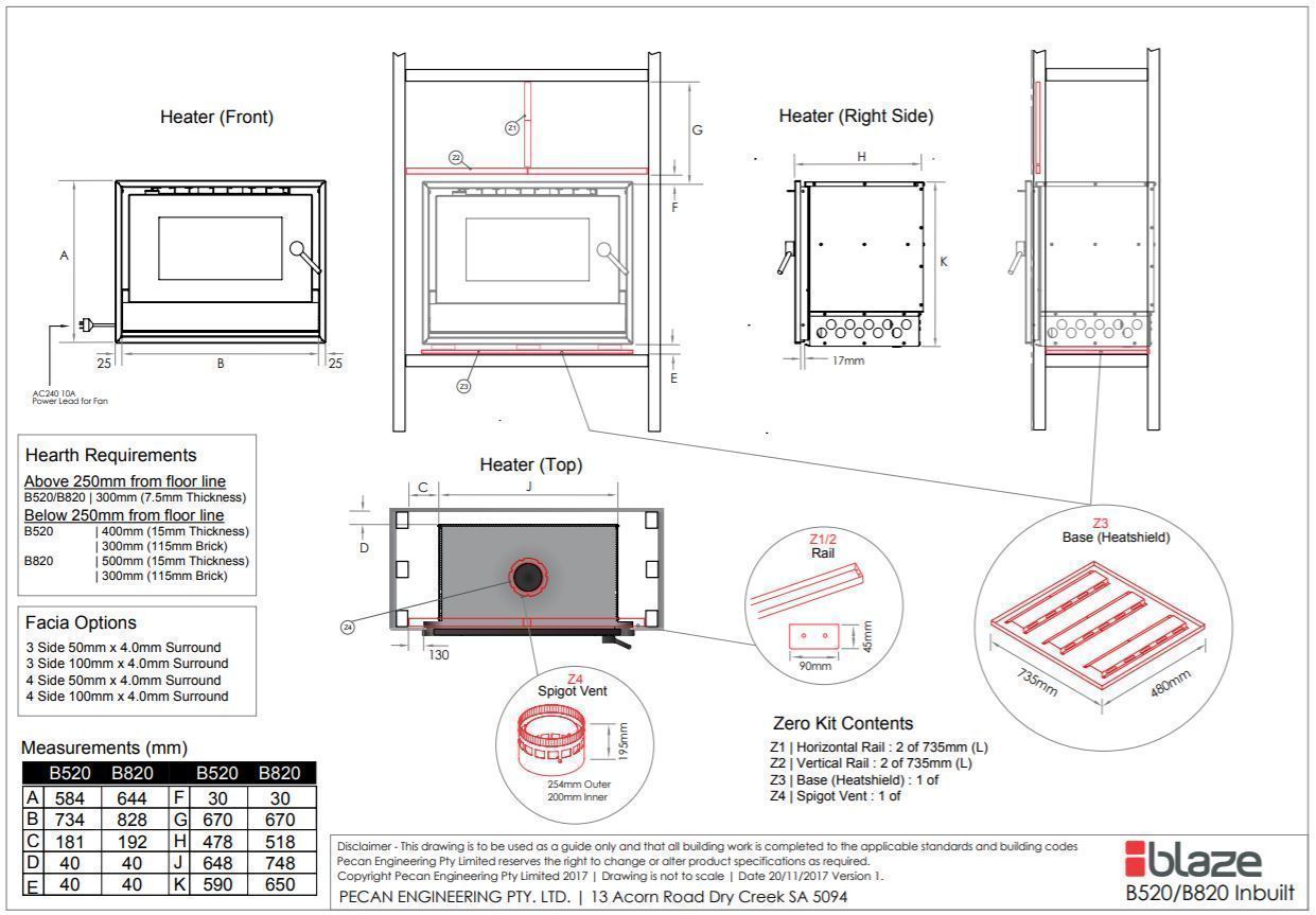 Blaze 820 Inbuilt Wood Fire - Tucker Barbecues