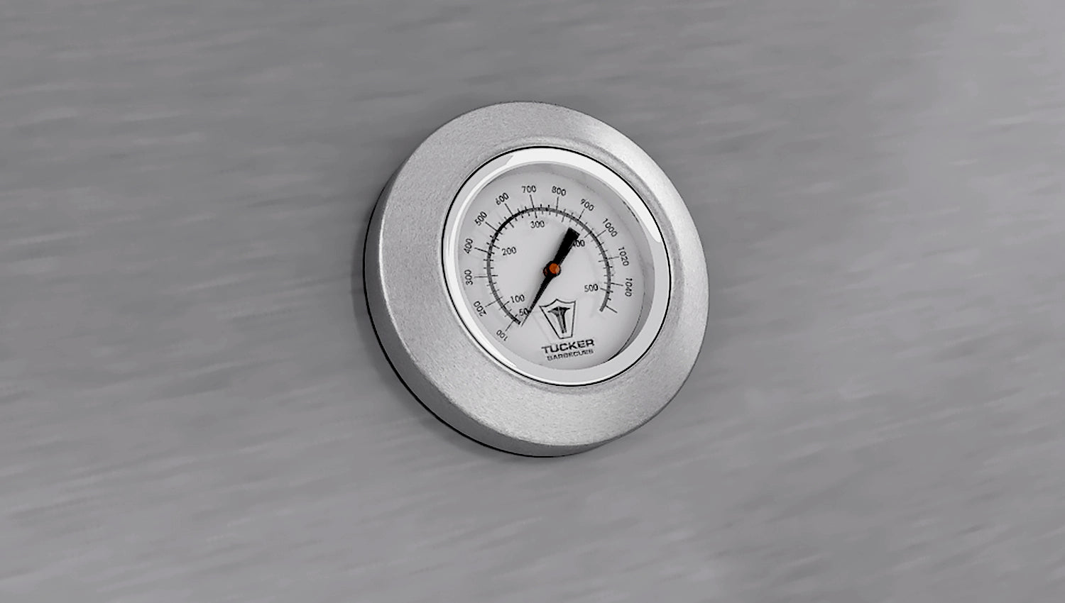 Tucker Charcoal Deluxe Pro BBQ on Cabinet with Roasting Hood