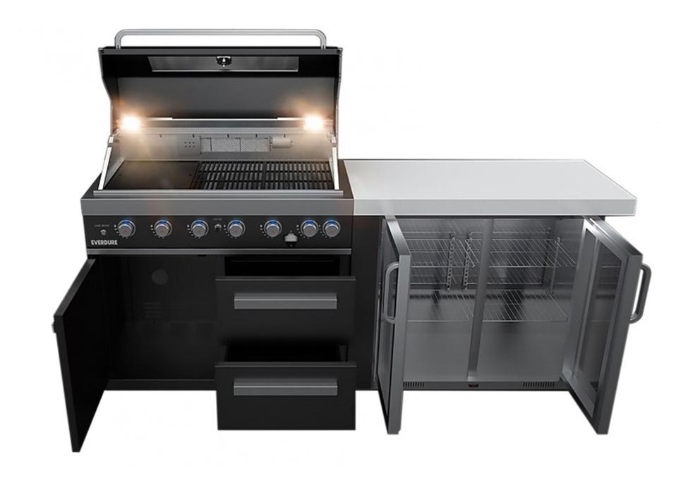 Everdure Neo Black Outdoor Kitchen With BBQ and Fridge (Option 1)