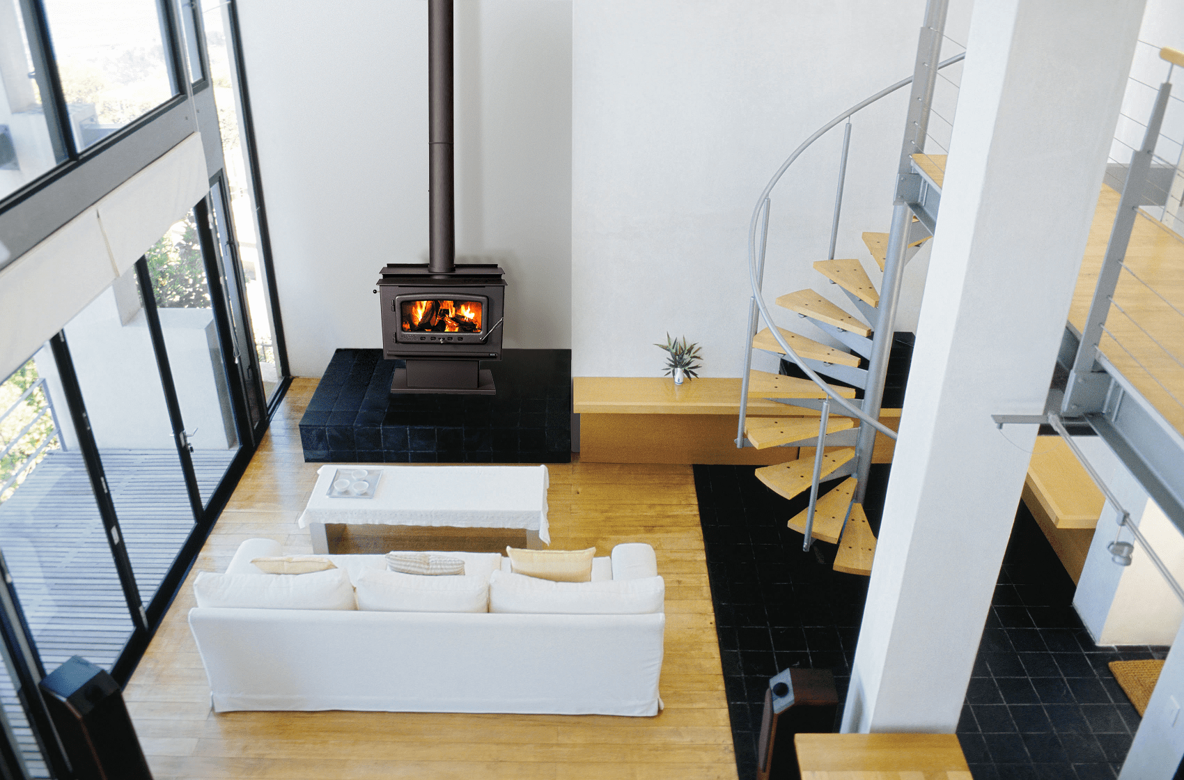 Nectre Mega Wood Fire, Heater, Pecan Engineering