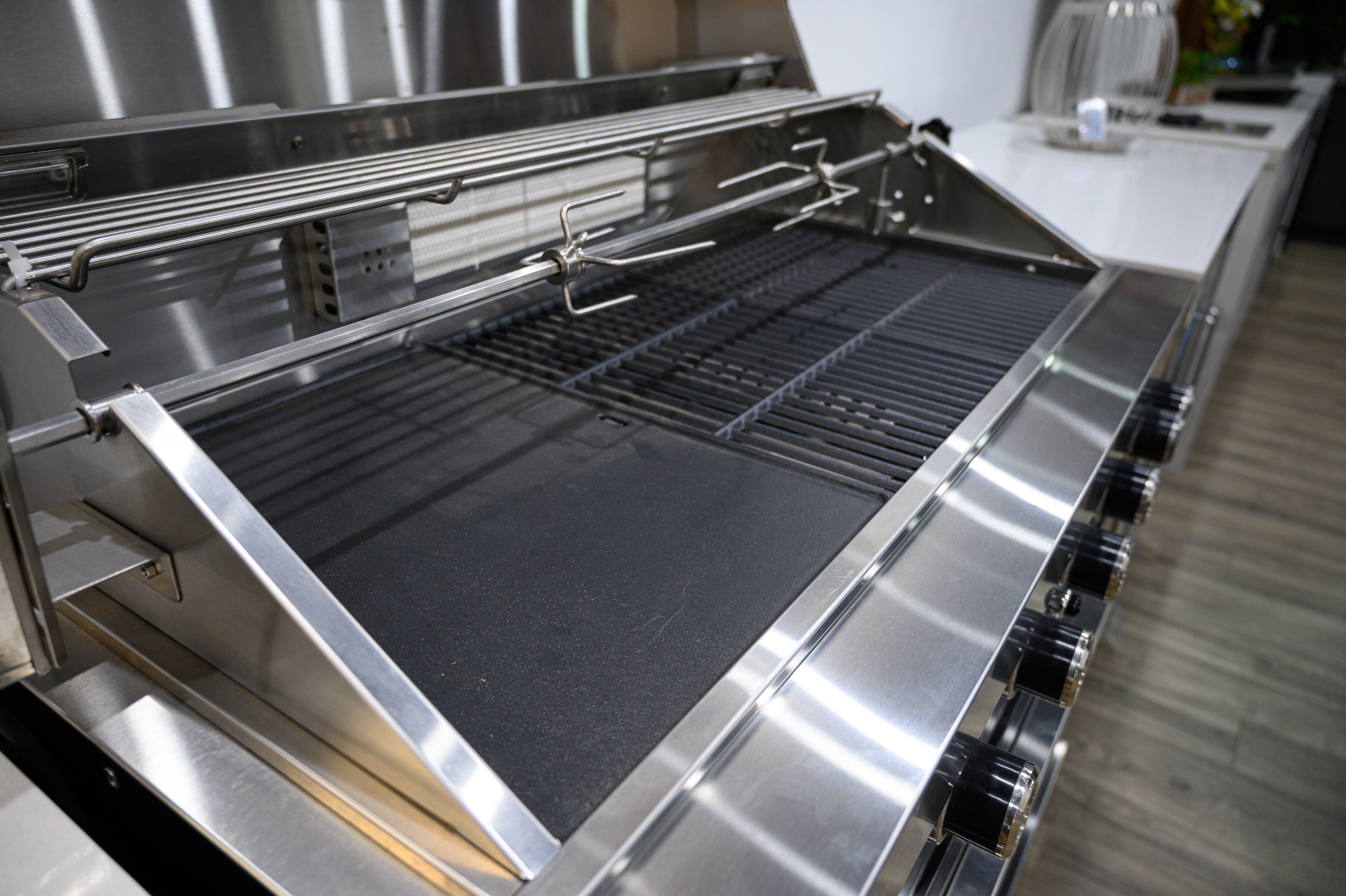 Everdure Neo Black Outdoor Kitchen With BBQ, 208L Double Door Fridge and Storage