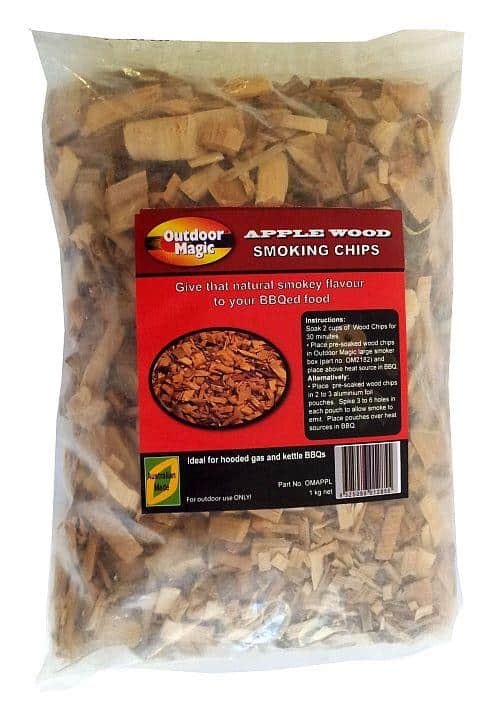 Outdoor Magic Apple 1kg Smoking Chips, BBQ Accessory, S&D Berg