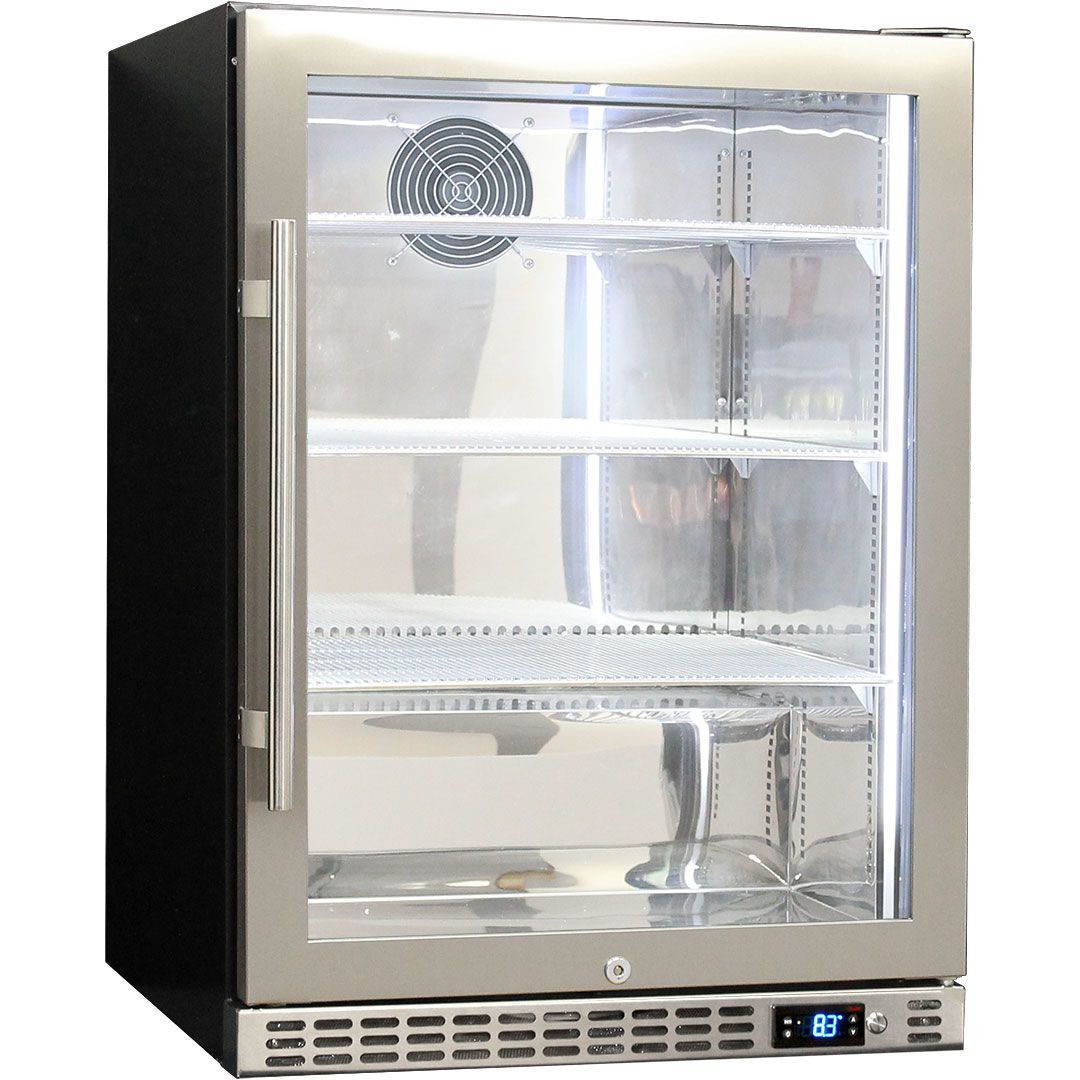 Schmick 164 Litre Glass Single Door Under Bench Bar Fridge - SK156-SS