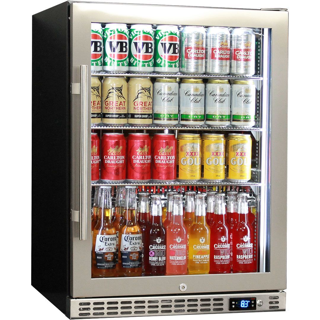 Schmick 164 Litre Glass Single Door Under Bench Bar Fridge - SK156-SS