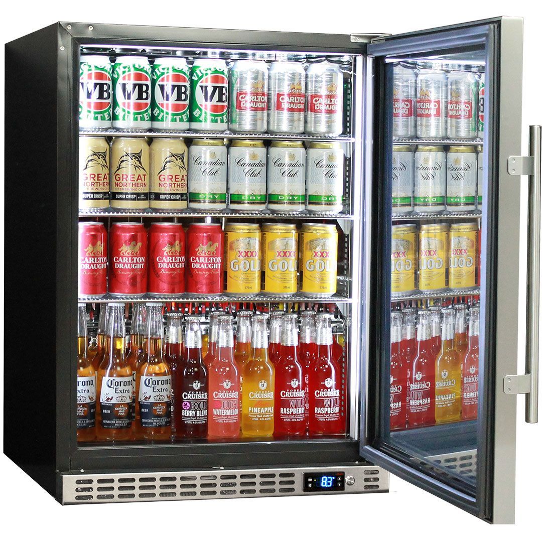 Schmick 164 Litre Glass Single Door Under Bench Bar Fridge - SK156-SS