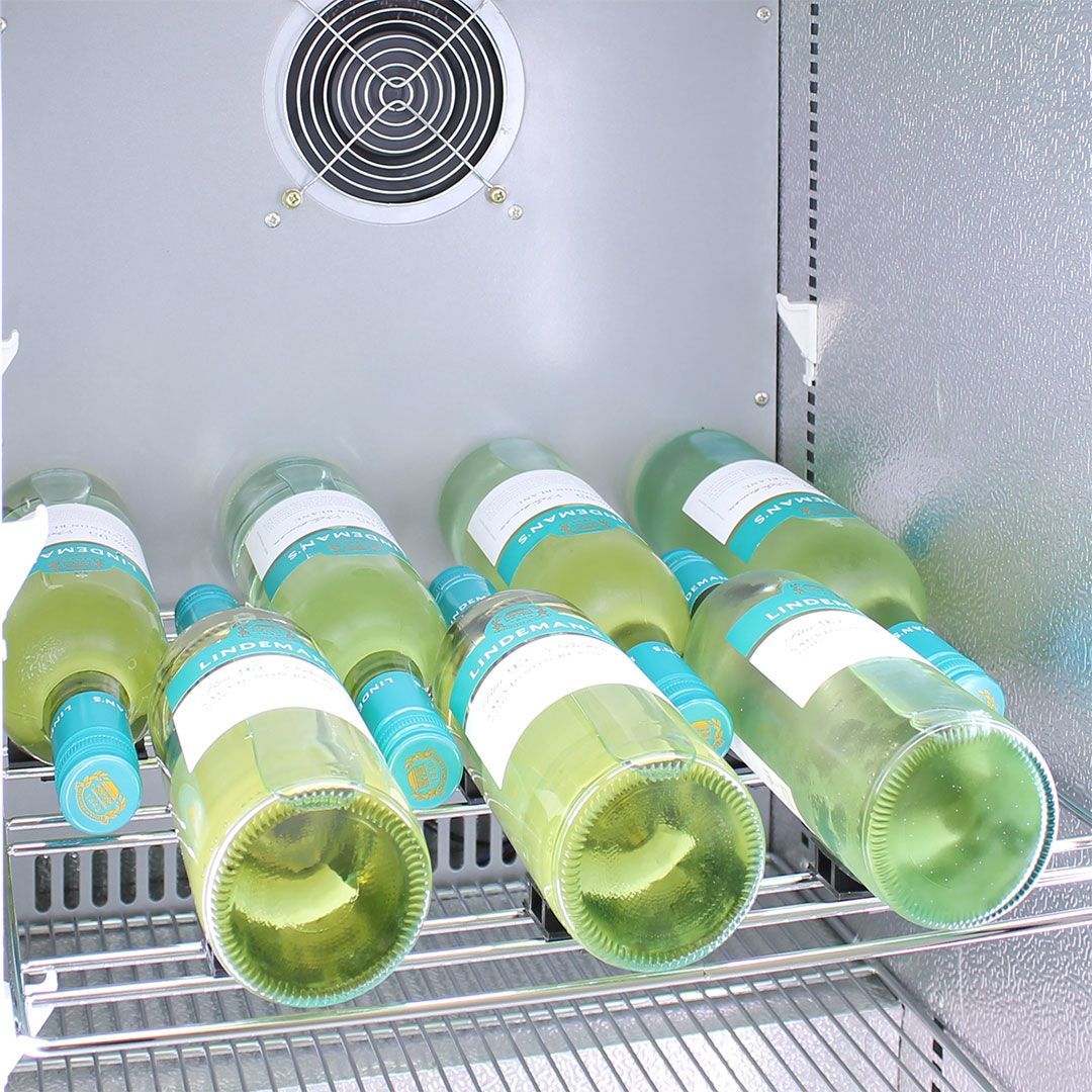 Schmick 105 Litre Single Heated Glass Door Stainless Steel Under Bench Bar Fridge - SK116-HD