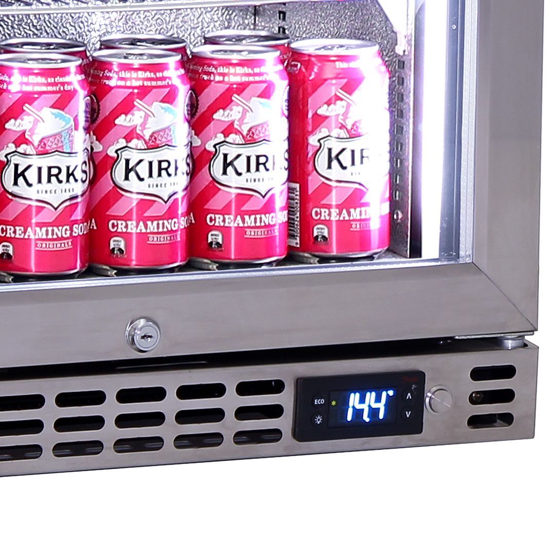 Schmick 105 Litre Single Heated Glass Door Stainless Steel Under Bench Bar Fridge - SK116-HD