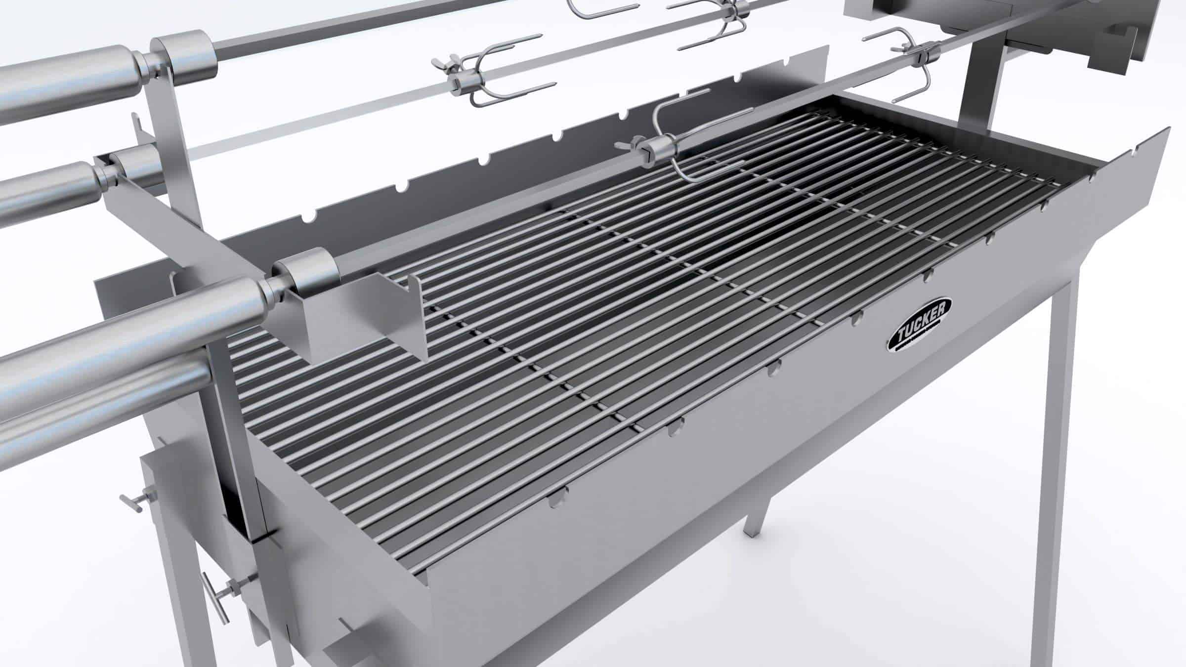 Tucker 3 Rod 900mm Charcoal Spit - Tucker Barbecues