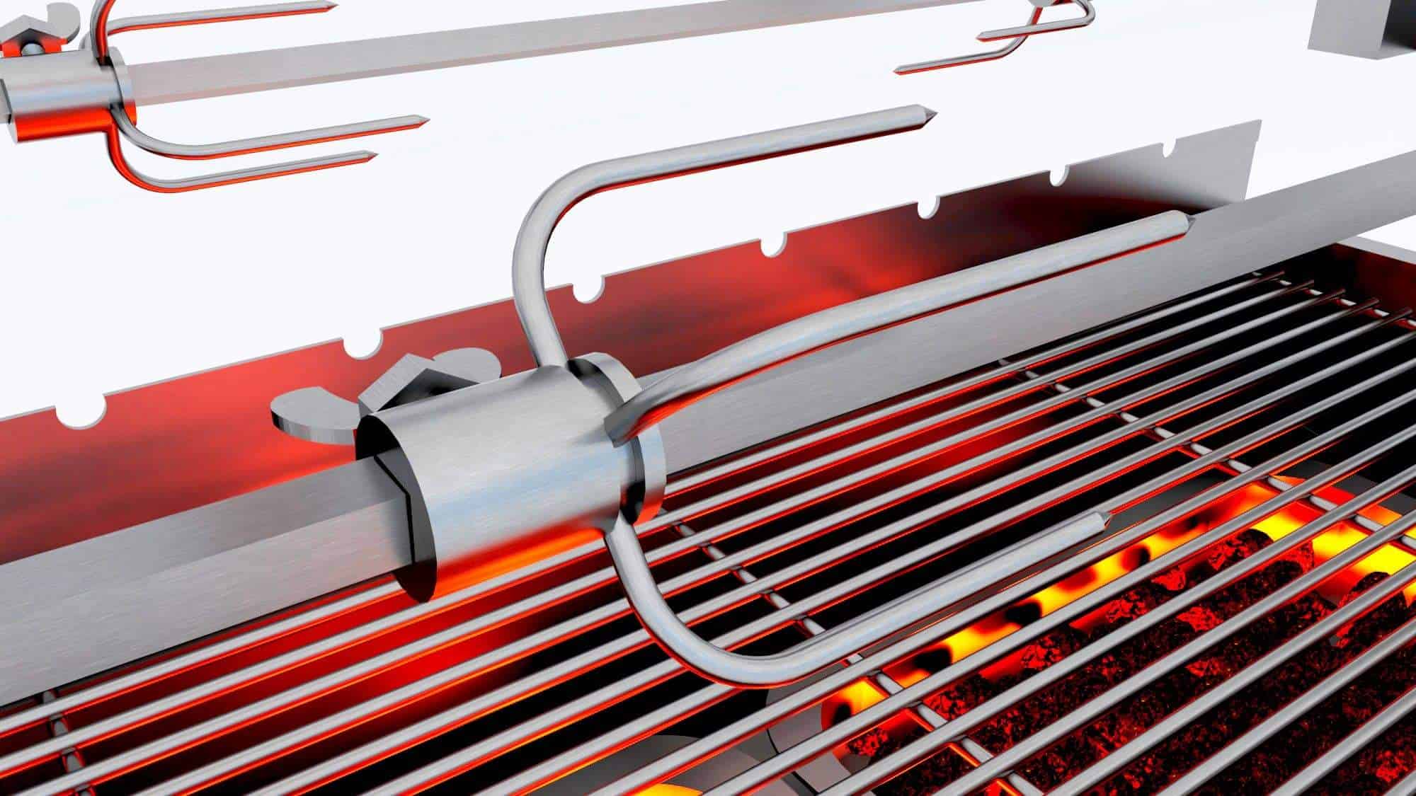 Tucker 3 Rod 900mm Charcoal Spit - Tucker Barbecues