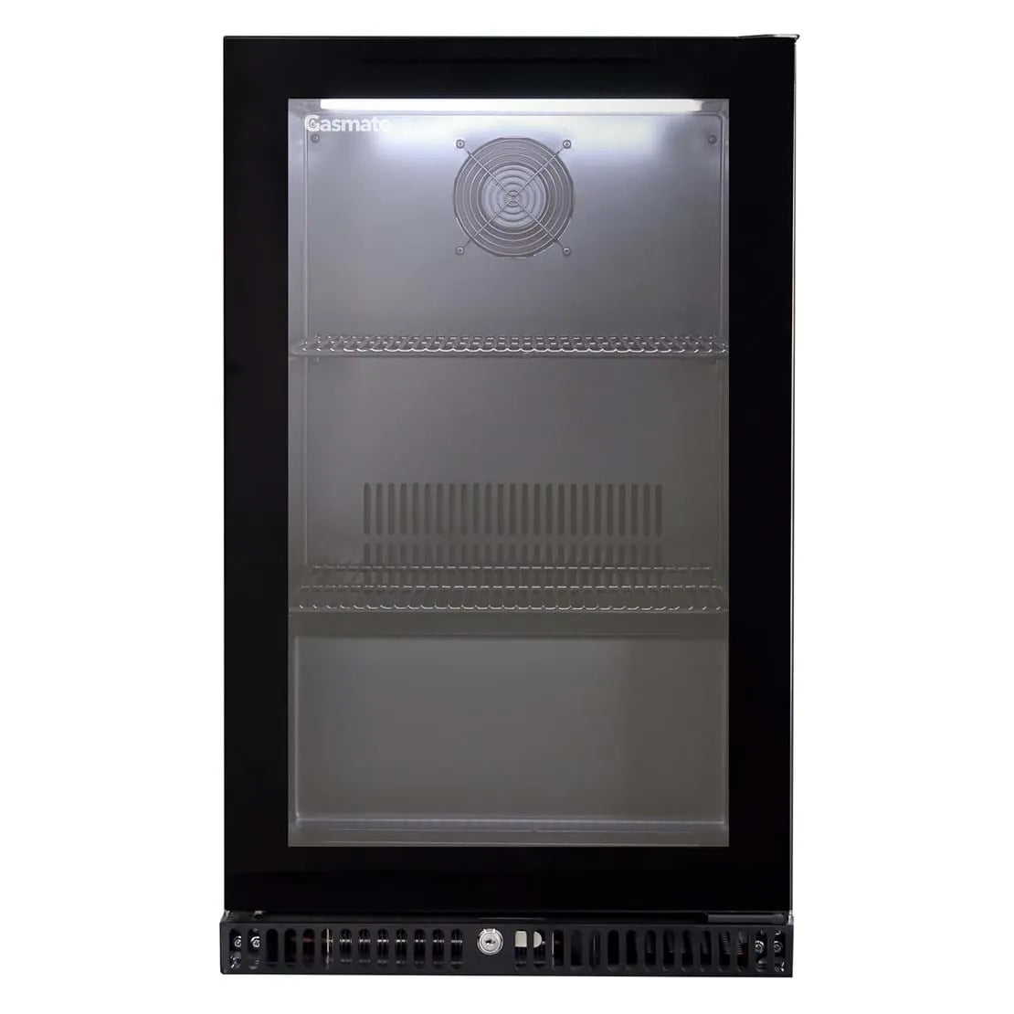Gasmate 97 Litre Premium Single Glass Door Bar Fridge with Black Interior - BFR1088