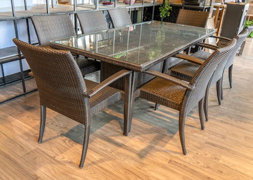 Manhattan 9 Piece Setting with Trieste 2400mm Table
