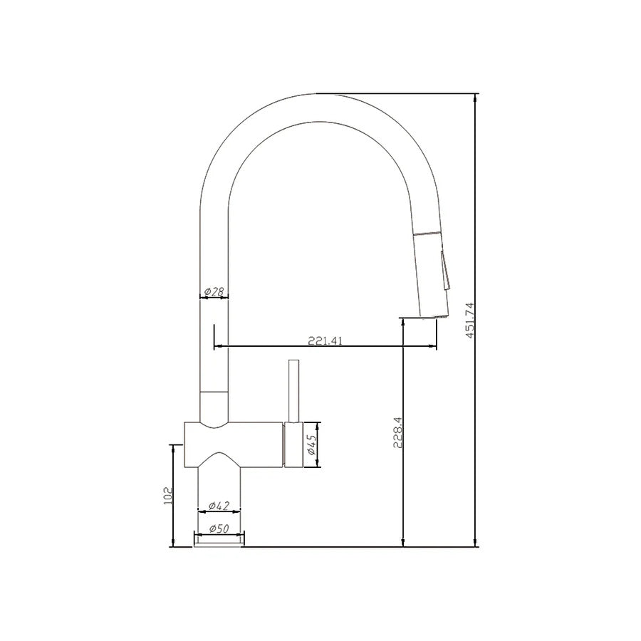 Amoza Pull Out Sink Mixer 304 Stainless Steel