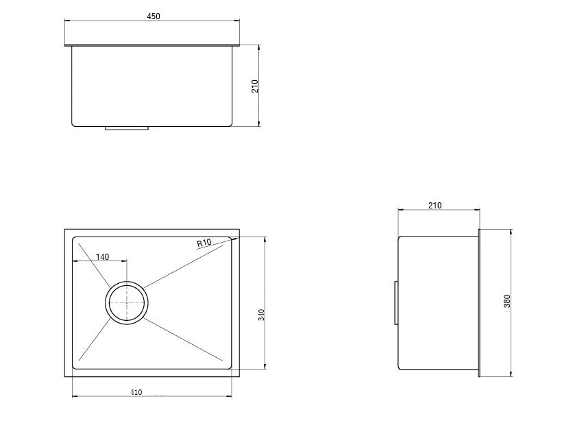 Amoza Small Sink - 450x380mm