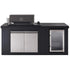 Bossworx Outdoor Kitchen with Black Stainless Steel 4 Burner BBQ & Fridge