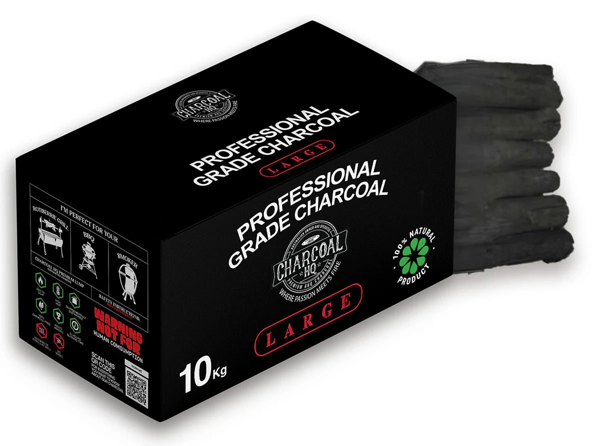 Charcoal HQ - Professional Grade Lump Charcoal 10kg (Box) - Tucker Barbecues