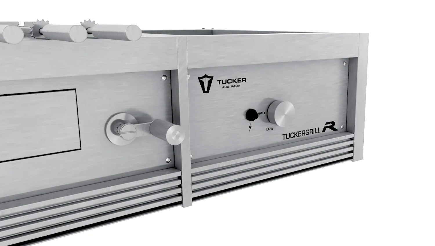 Tucker Charcoal Deluxe Pro Built-In BBQ Plus Wok Burner with Roasting Hood and Wok Hinged Lid