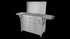 Tucker Charcoal Deluxe Pro XL BBQ on Cabinet with Hinged Flat Lid