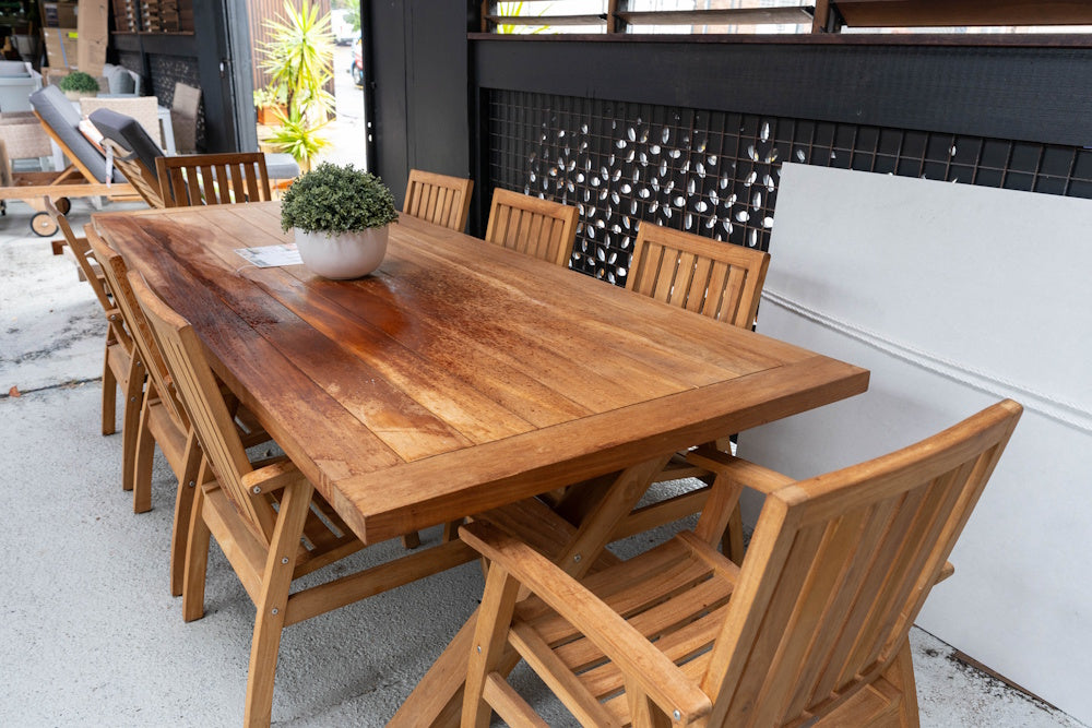 Clearance Sale - East India Alexander Table Dining Setting with 8 Flinders Chairs