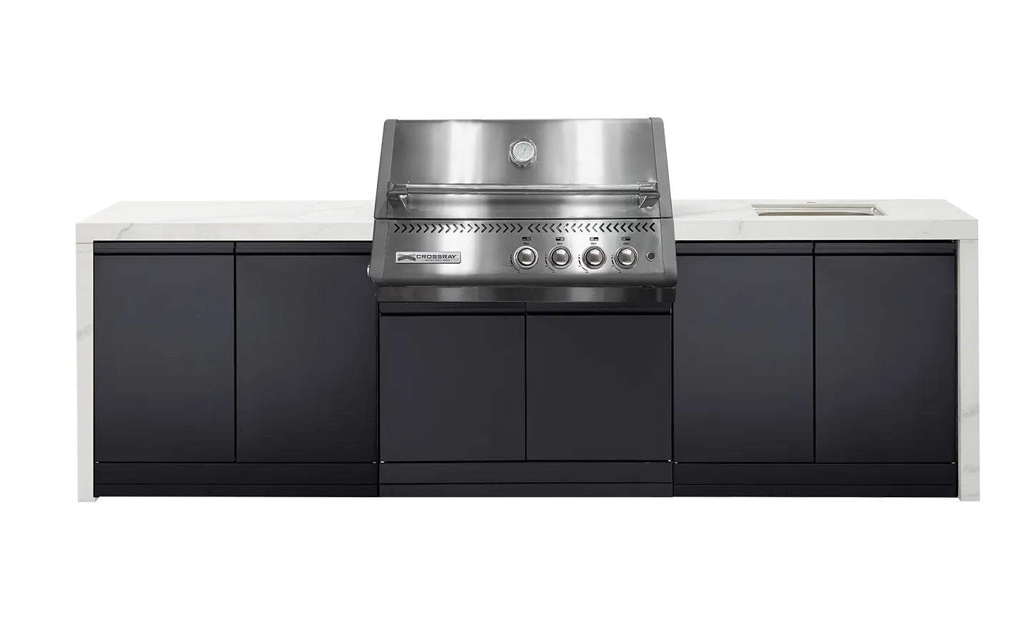Crossray Premium Xplor White Outdoor Kitchen with 4 Burner BBQ - Tucker Barbecues