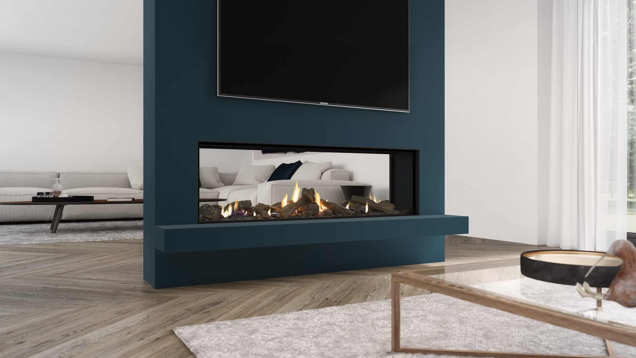 Escea DS1400 Double Sided Gas Fireplace - Tucker Barbecues
