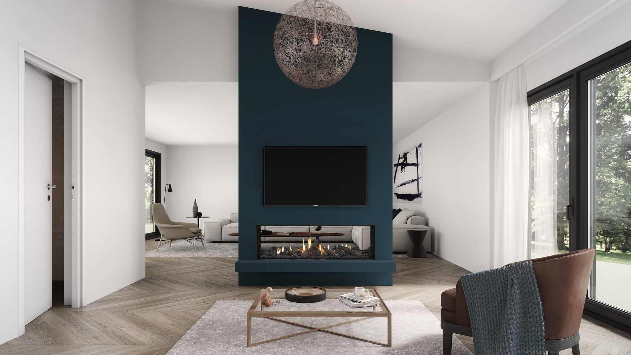 Escea DS1400 Double Sided Gas Fireplace - Tucker Barbecues
