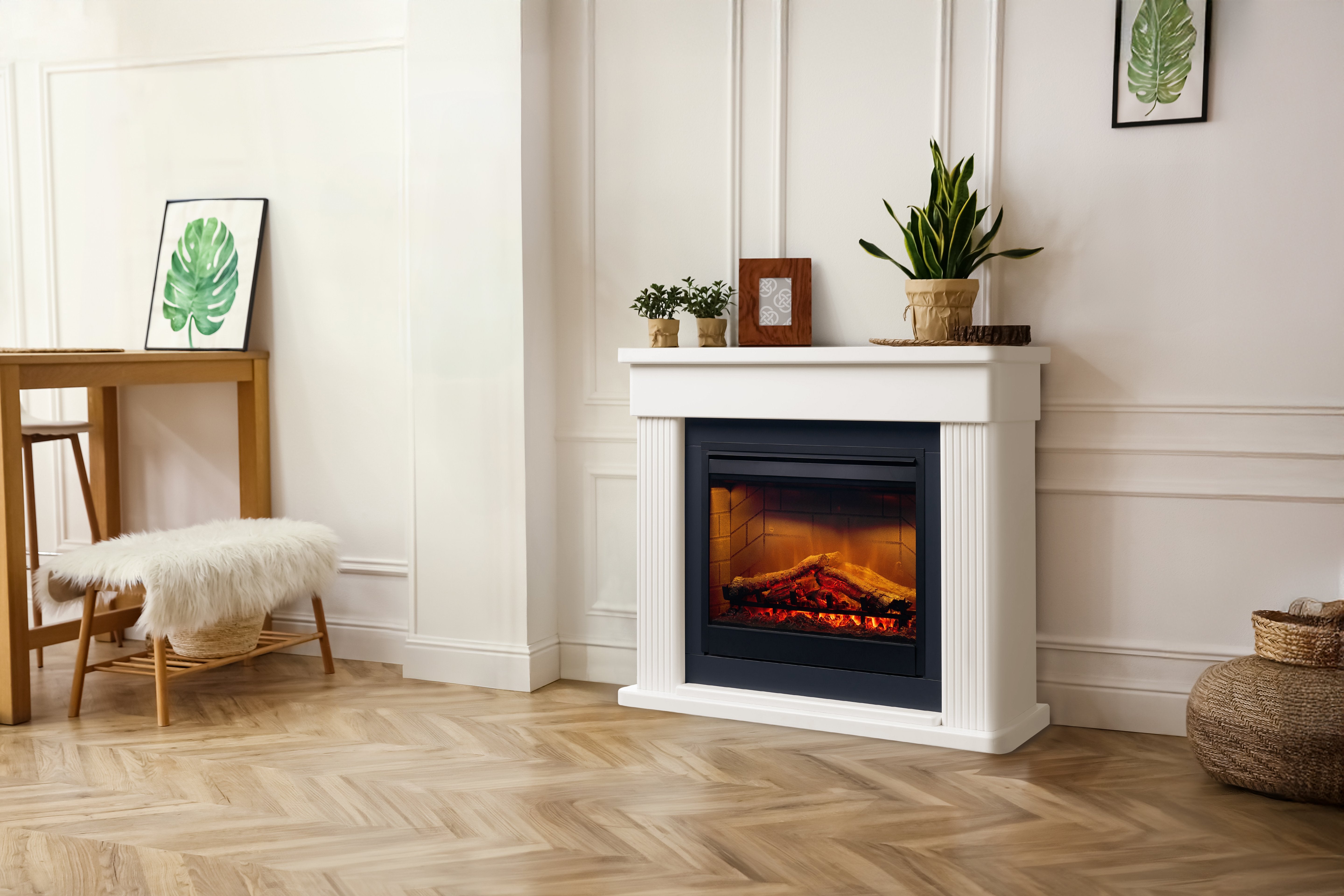 Dimplex Electric Cube Dimplex Portland 2kW Large Electric Fireplace Suite