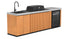 Everdure Seabreeze 3 Burner BBQ Timber Look Modular Outdoor Kitchen with Sink & Beverage Cooler