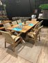 Clearance Sale - Valcor Teak Table Setting with 8 Flinders Wicker Chairs