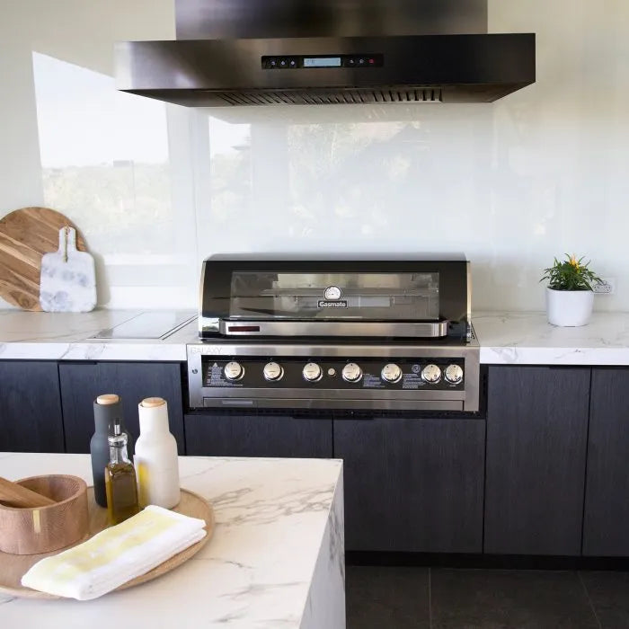 Excelsior Black Stainless Steel BBQ Wall Mounted Rangehood 1480mm