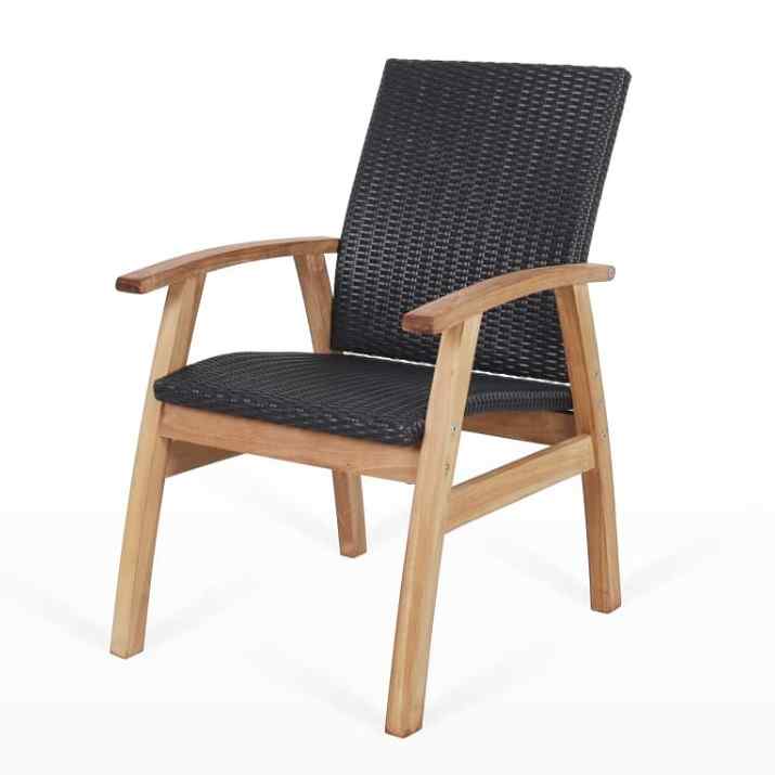 East India Flinders Wicker Chair Teak Finish