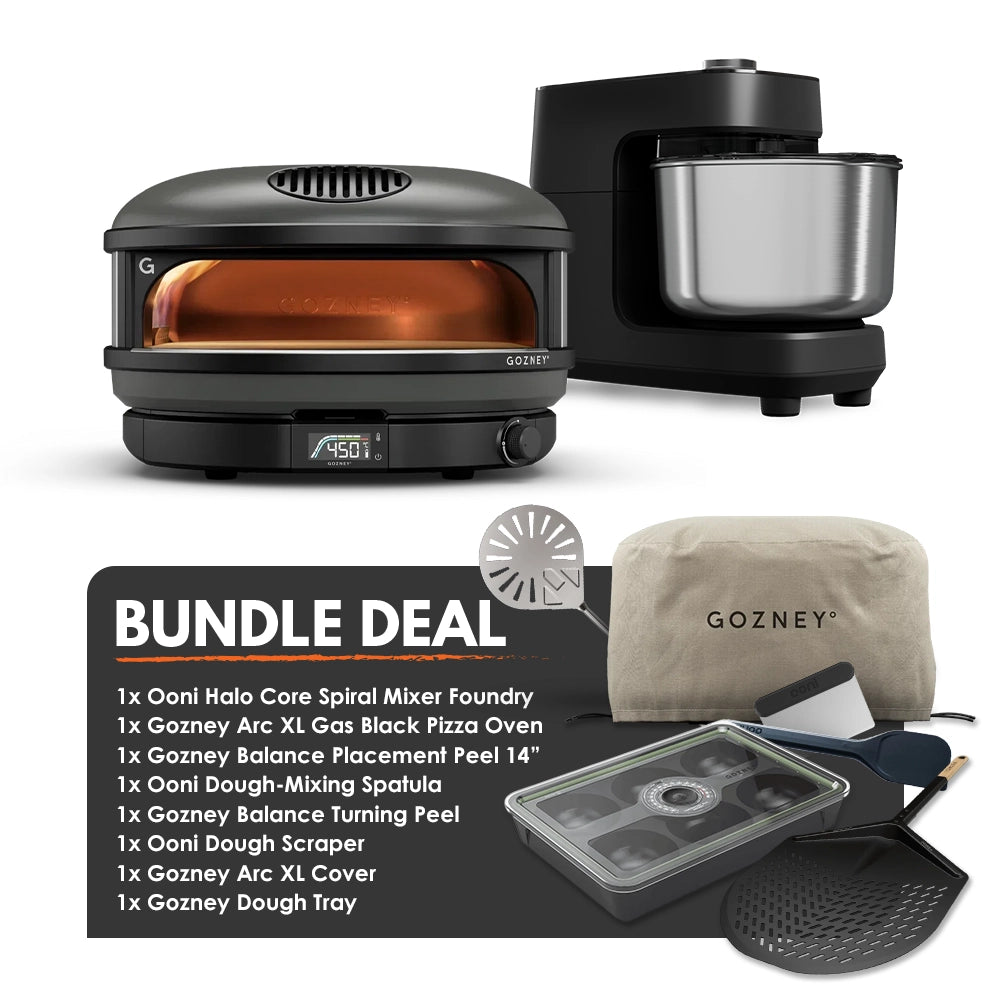 Gozney Arc XL Gas Black Pizza Oven and Ooni Halo Core Mixer Foundry Black Bundle
