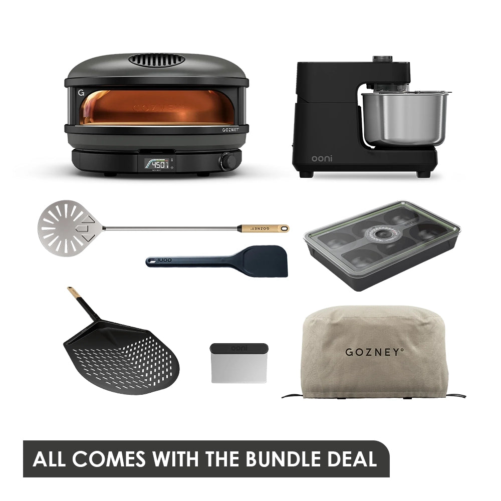 Gozney Arc XL Gas Black Pizza Oven and Ooni Halo Core Mixer Foundry Black Bundle