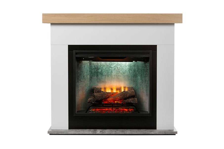 Dimplex 2kW Huxley Mantle with 30 Revillusion Firebox with Concrete Finish