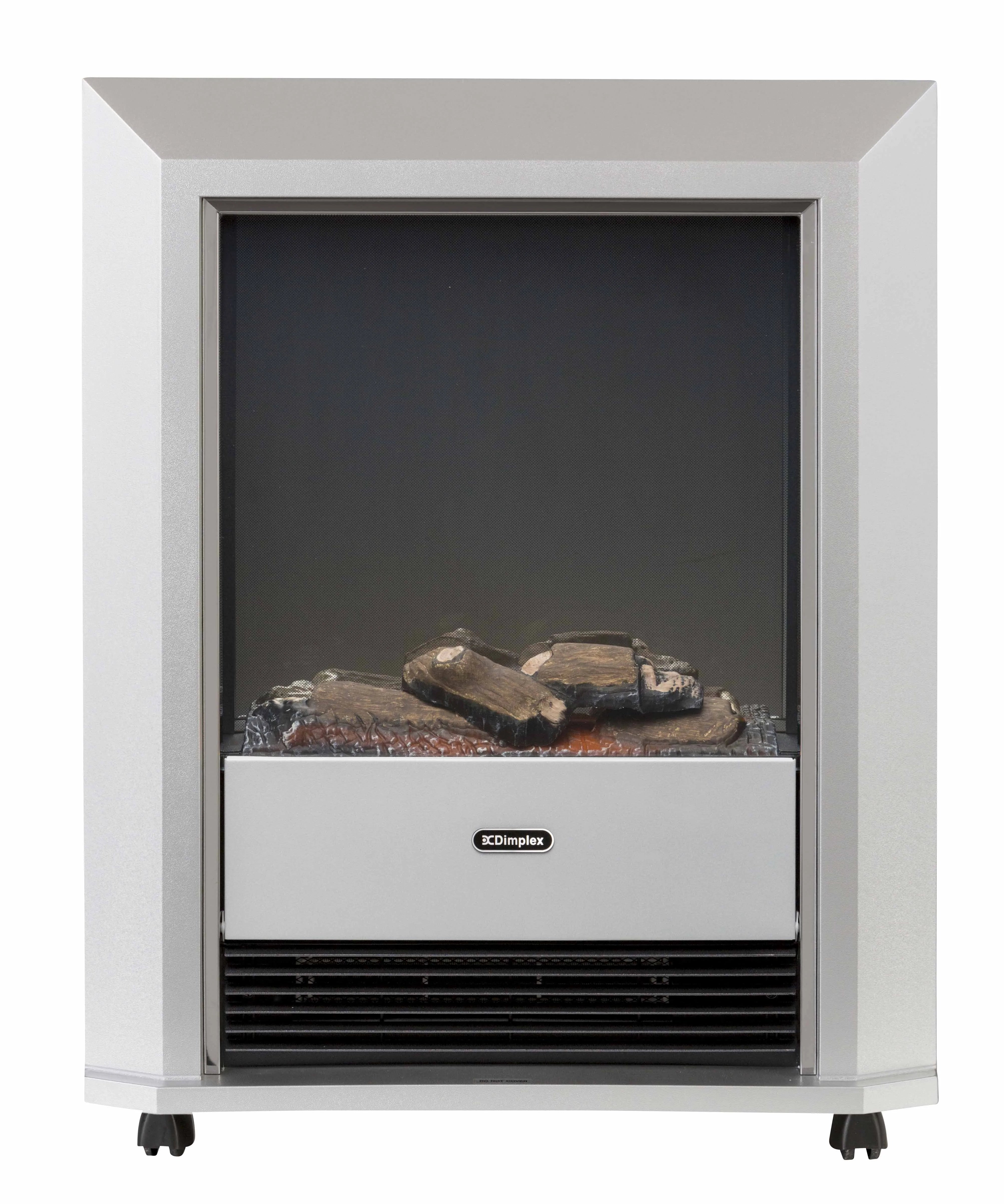 Dimplex Electric Cube Dimplex Lee Silver 2kW Portable Electric Fire with Optiflame log effec
