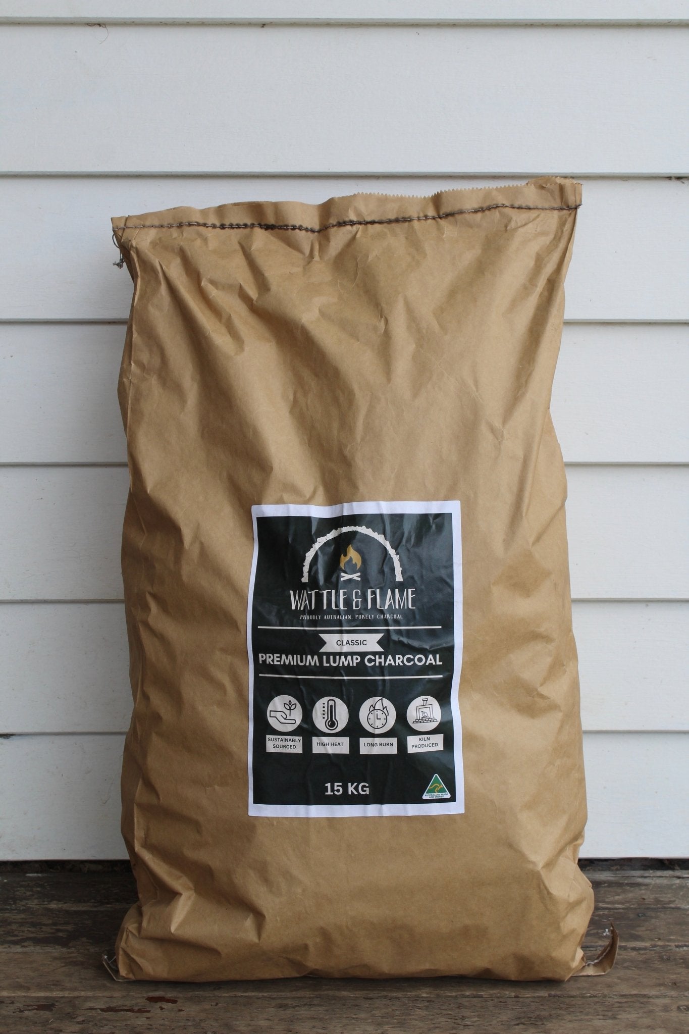 Wattle and Flame 15kg Classic Mallee Lump Charcoal (35-70mm Size)