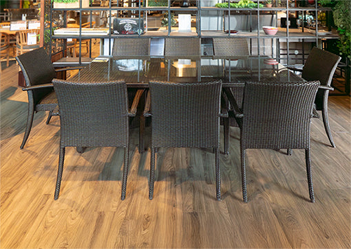 Manhattan 9 Piece Setting with Trieste 2400mm Table