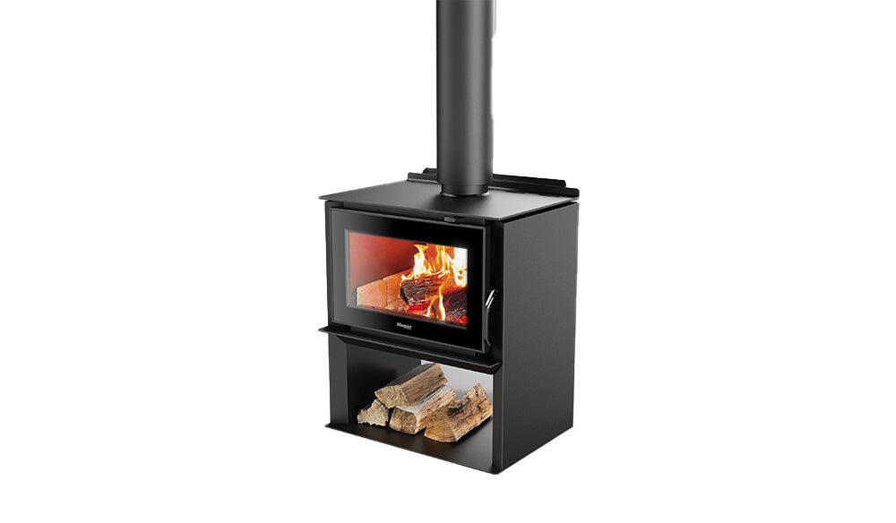 Masport Auburn 6 Freestanding Wood Fireplace with Woodstacker - Tucker Barbecues