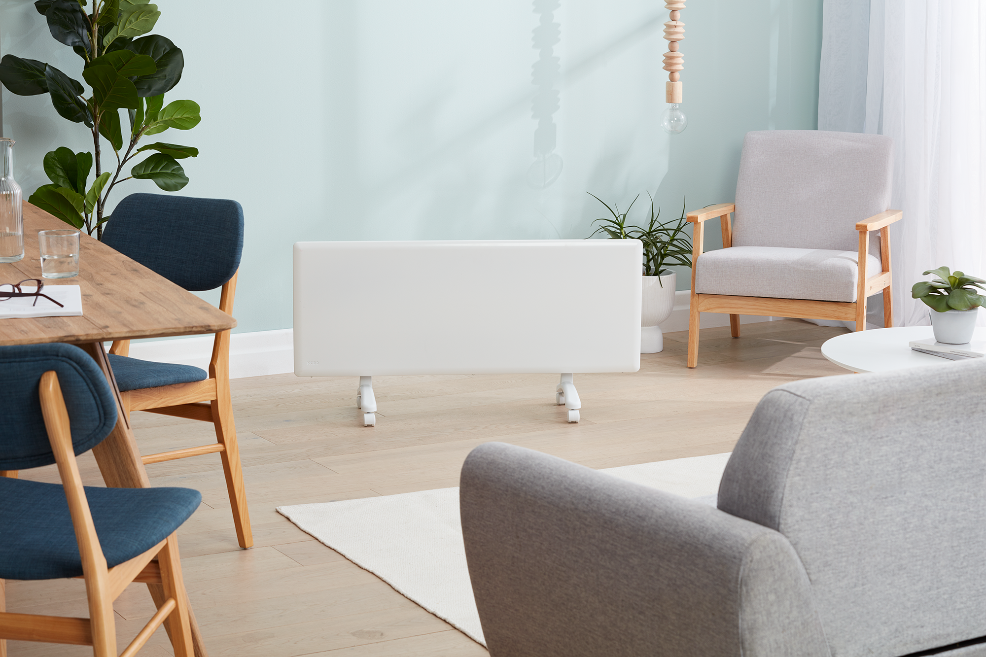 Nobo 1.5kW Slimline Wi-Fi Panel Heater with Castors