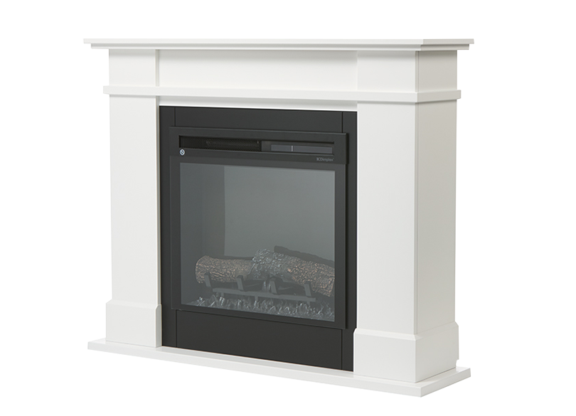 Dimplex 1.5kW Rail White Mantle with LED Firebox